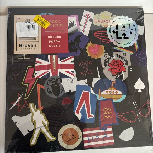 Broken Records Rock Legends Circular Jigsaw Puzzle New color Multi 200 Pieces - Picture 1 of 9
